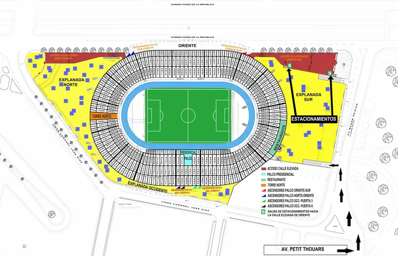 Map: Mapa del Estadio Nacional del Per