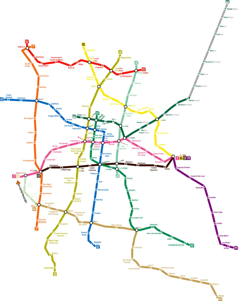 Map: Mapa del Metro de la Ciudad de Mxico