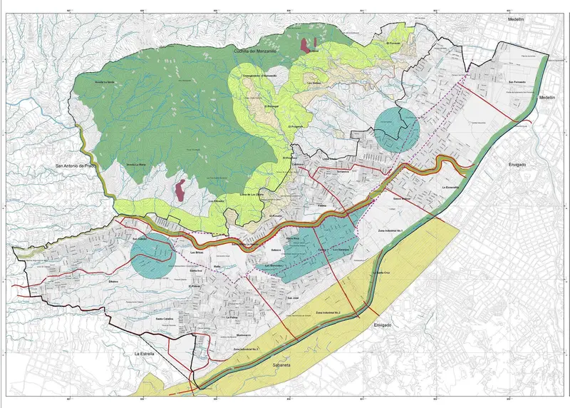 Map: Mapa Divisin Poltico Administrativa de Itag