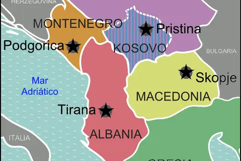 Map: Mapa Fronteras Albania