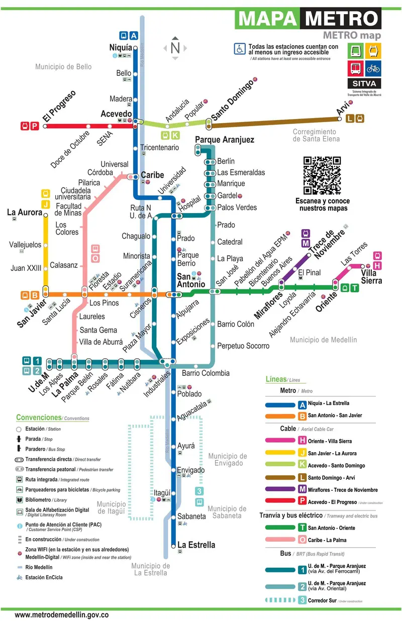 Map: Mapa Metro de Medelln Actual