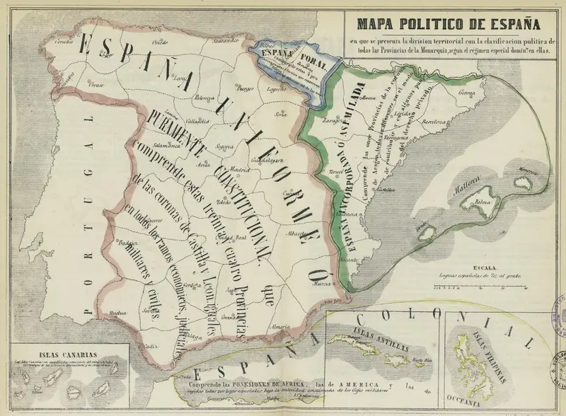 Map: Mapa Poltico de Espaa 1850