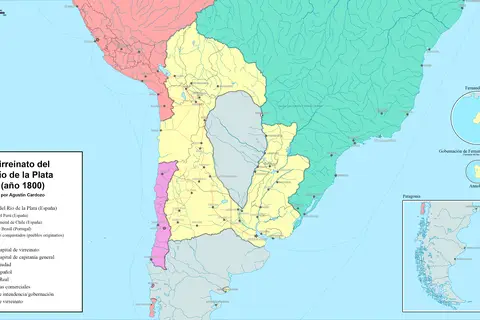 Map: Mapa Virreinato del Ro de la Plata Ao 1800 Por Agustn Antonio Cabrera Cardozo