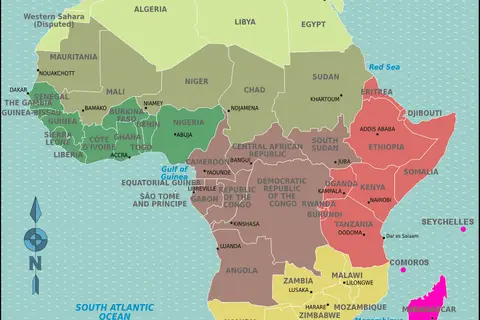 Map: Mapafricaregionsislands