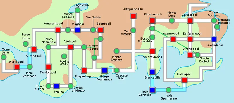 Map: Mappa Di Johto E Kanto