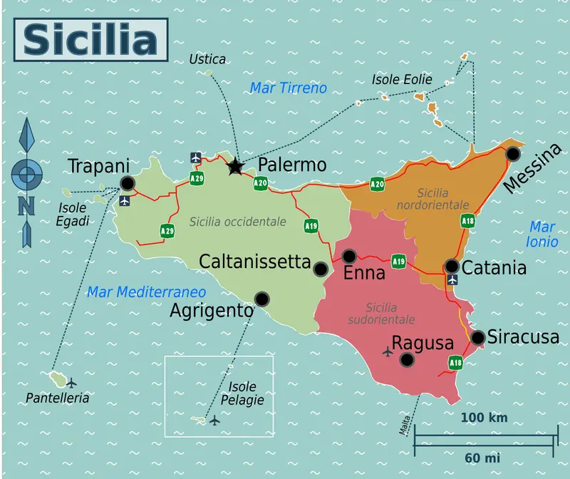Map: Mappa Turistica Sicilia