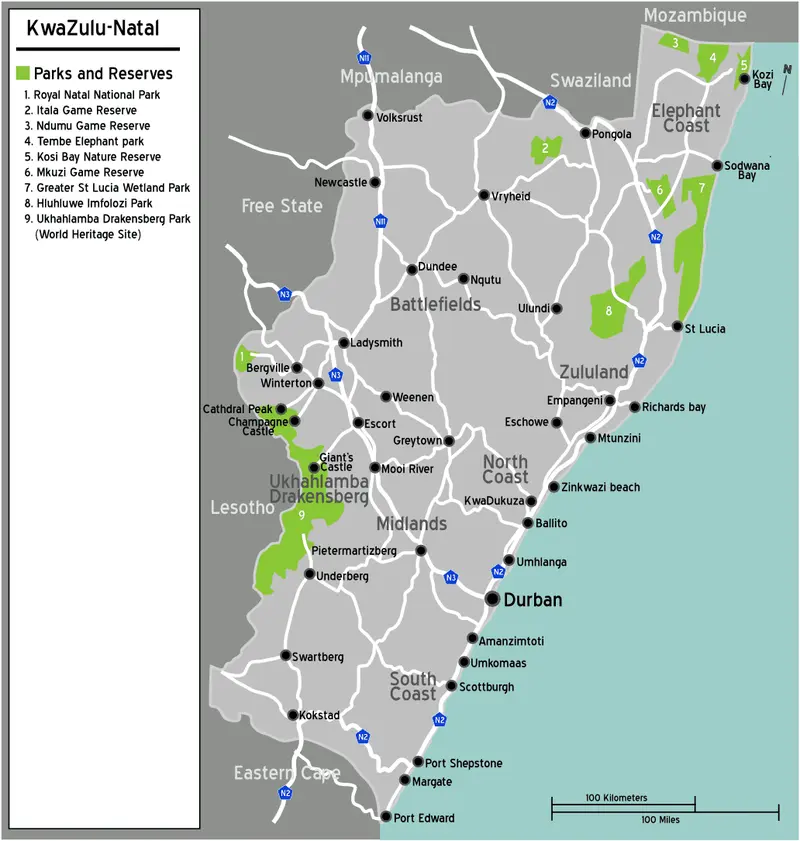 Map: Mapsouth Africakwazulu Natal02