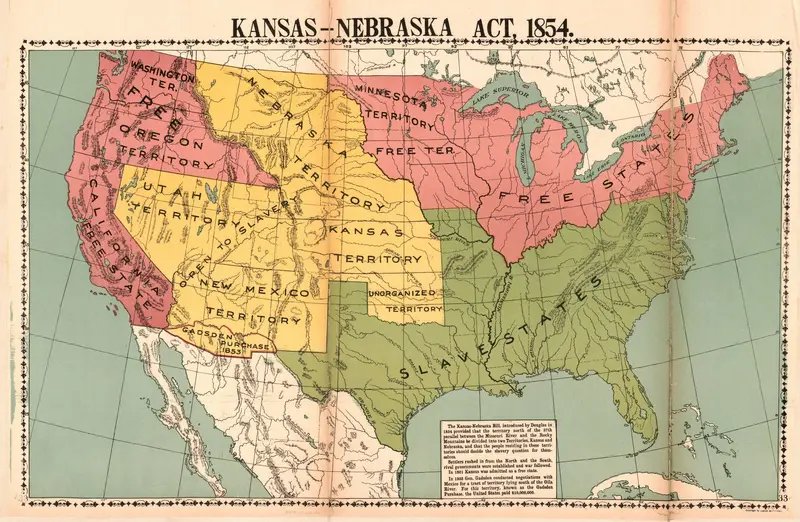 Map: Mcconnells Historical Map Kansasnebraska Act 1854
