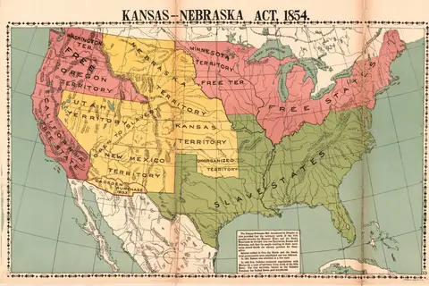Map: Mcconnells Historical Map Kansasnebraska Act 1854