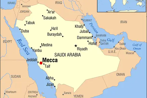 Map: Mecca Saudi Arabia Locator Map