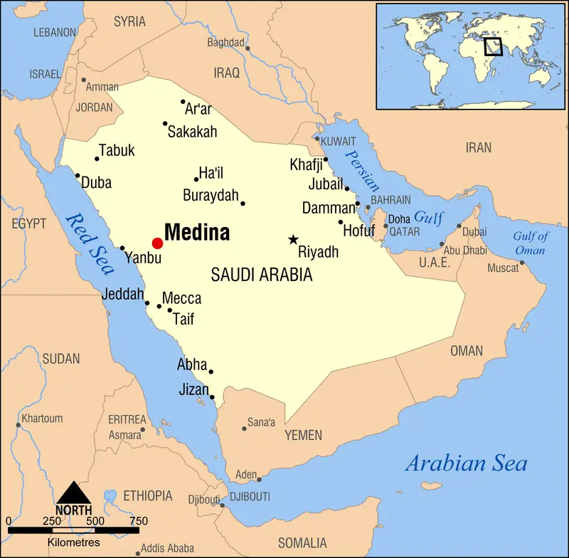 Map: Medina Saudi Arabia Locator Map