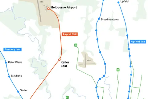 Map: Melbourne Airport Rail Link Map