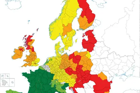 Map: Men and heart death in Europe