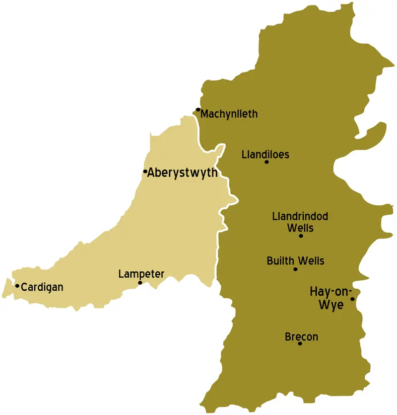 Map: Mid Wales Map