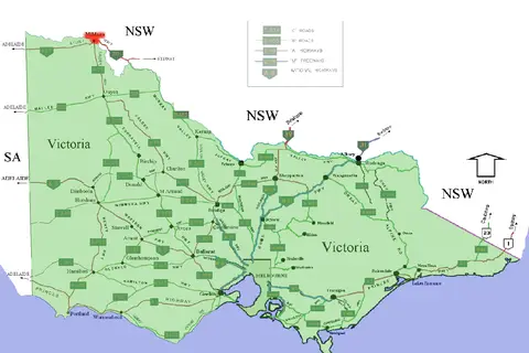 Map: Mildura Location Map in Victoria