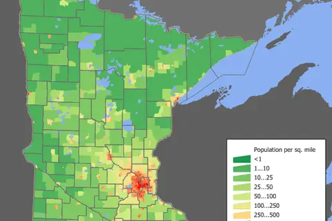 Map: Minnesota Population Map
