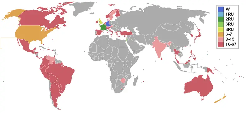 Map: Miss World 1980 Map