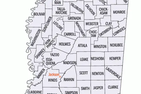 Map: Mississippi Counties Map