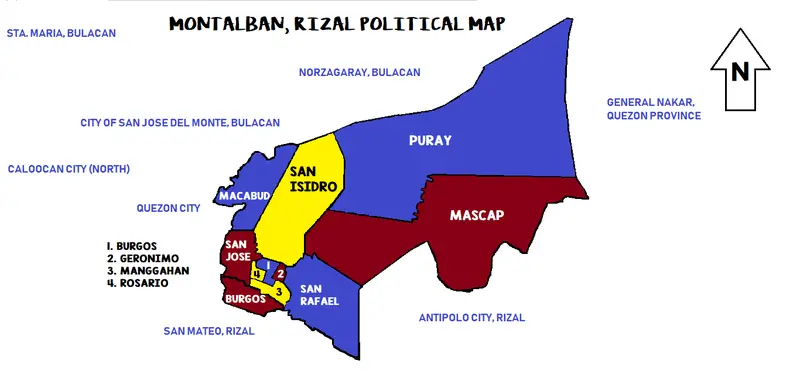 Map: Montalban Rizal Political Map