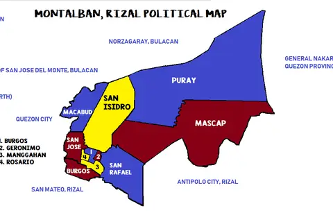 Map: Montalban Rizal Political Map