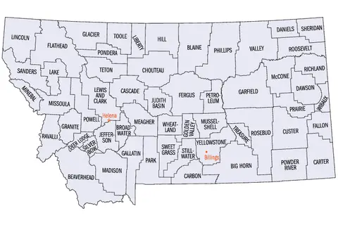 Map: Montana Counties Map