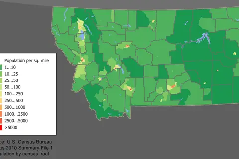 Map: Montana Population Map