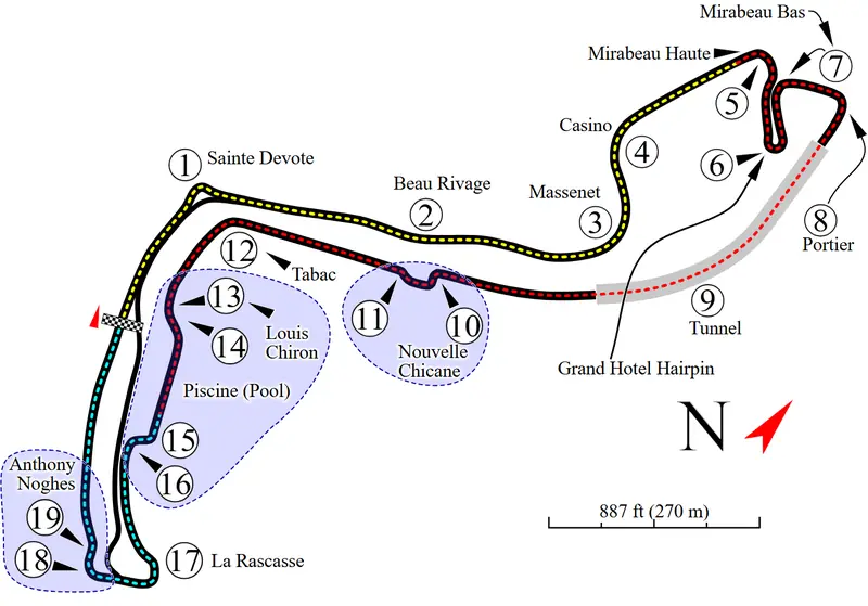 Map: Monte Carlo Formula 1 Track Map