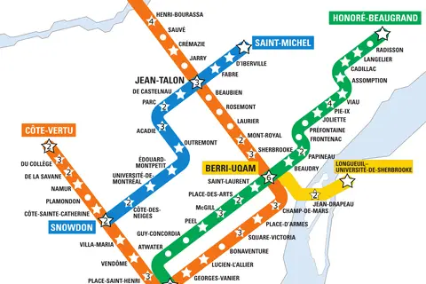 Map: Montreal Metro Art Map