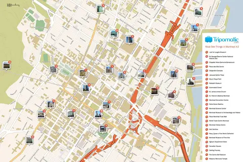 Map: Montreal Printable Tourist Attractions Map