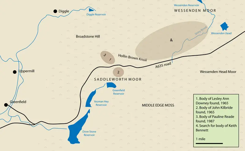 Map: Moors Murders Map