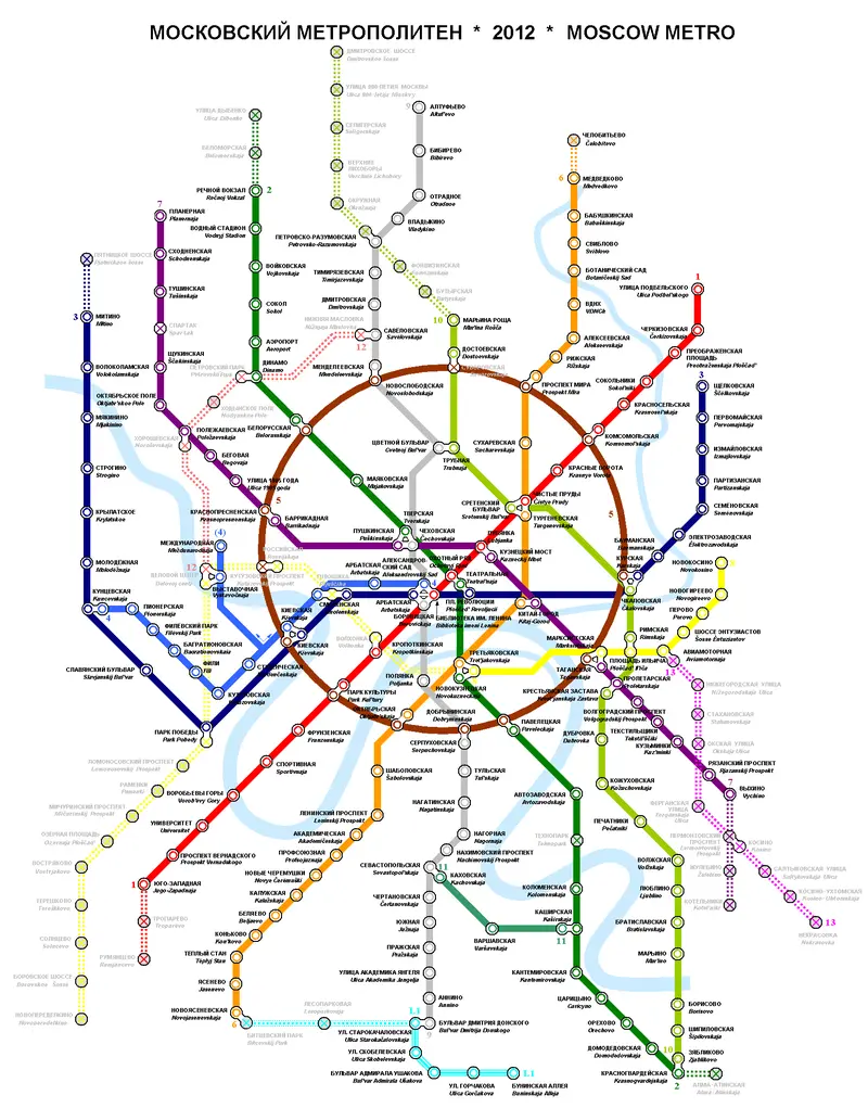 Map: Moscow Metro Map Ruslat