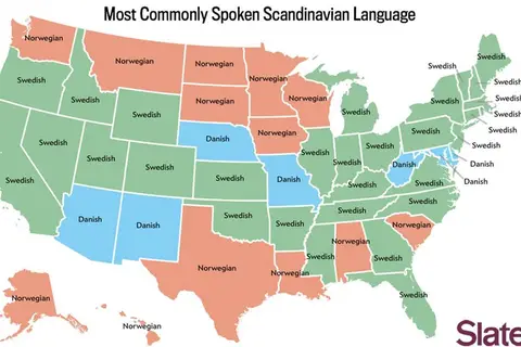 Map: Most Common Scandinavian Language Spoken in US States