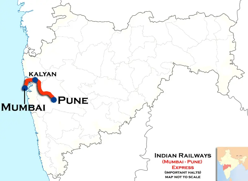 Map: Mumbai Pune Express Trains Route Map