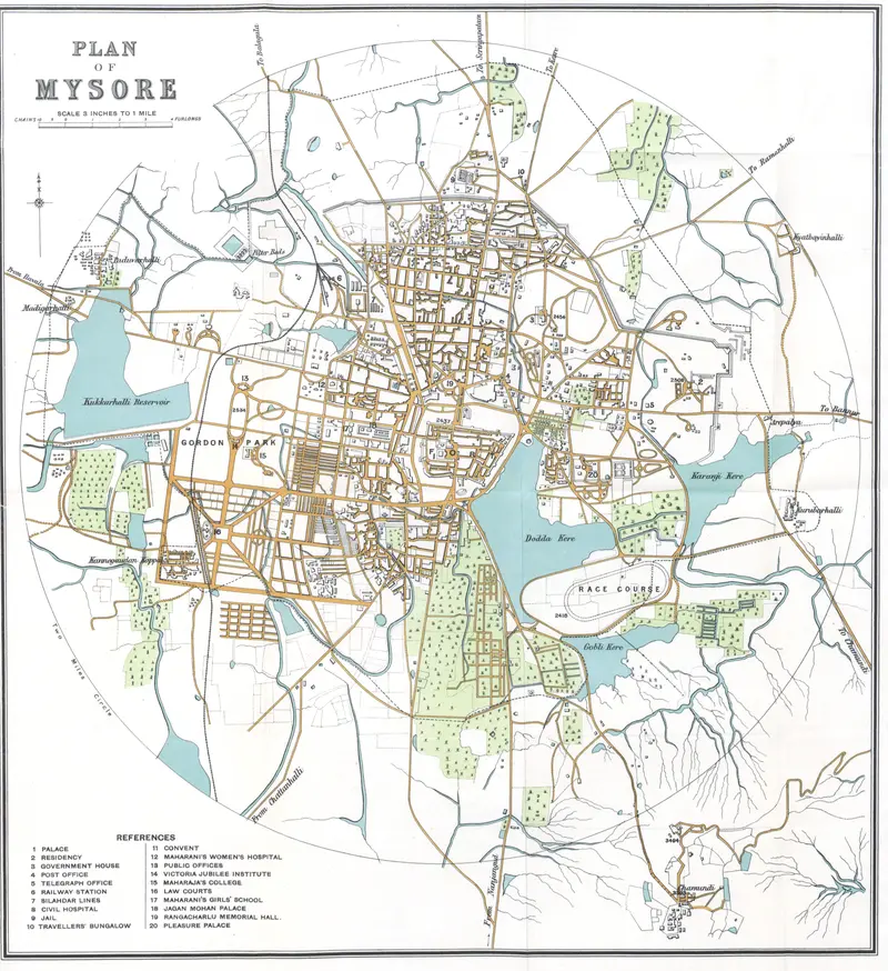 Map: Mysore City Gazetteer Map 1897