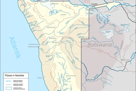 Map: Namibia Rivers Map