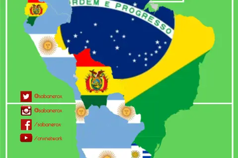 Map: Nationality of South American national soccer teams’ coaches for Copa America Centenario 2016.