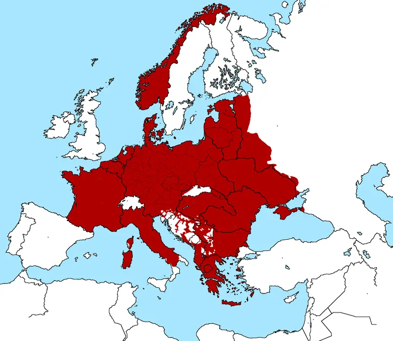 Map: Nazi Occupied Europe September 1943 Map