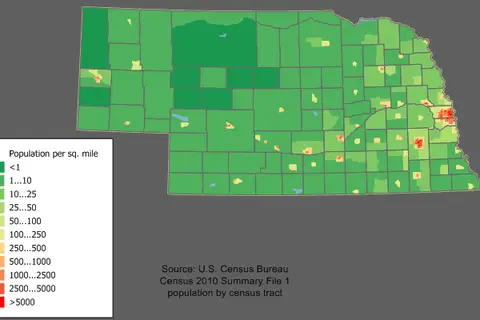 Map: Nebraska Population Map