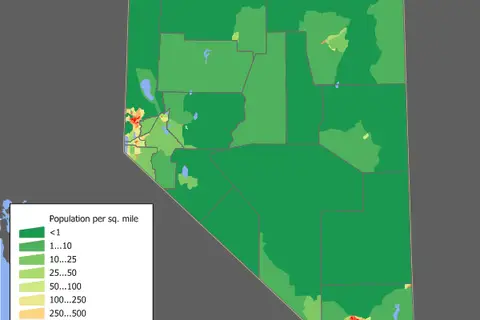 Map: Nevada Population Map