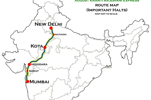 Map: New Delhi Mumbai Rajdhani Express Route Map