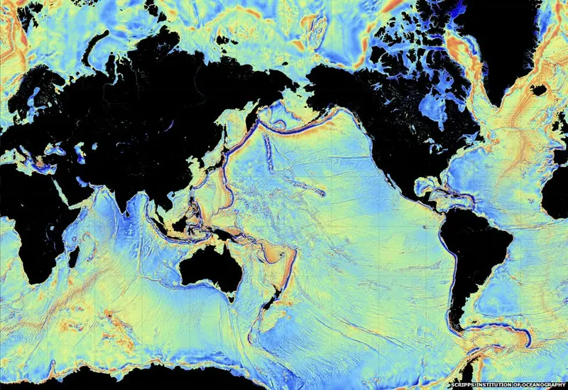 Map: New Gravity Data Map of the Ocean Floor