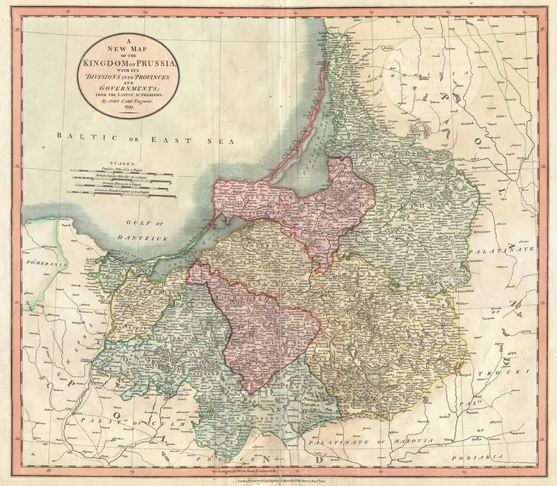Map: “New Map of the Kingdom of Prussia”, 1799