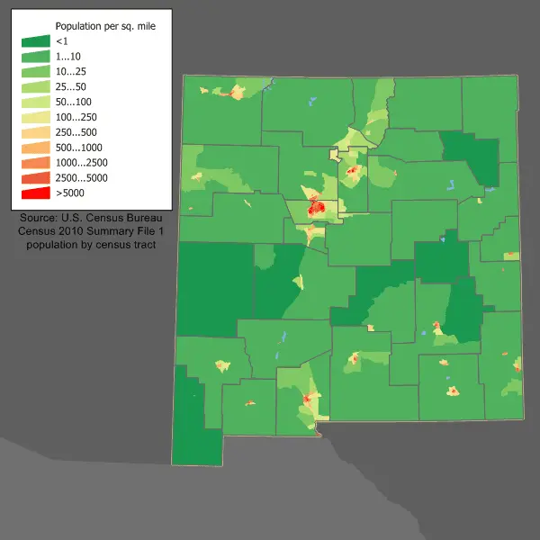 Map: New Mexico Population Map