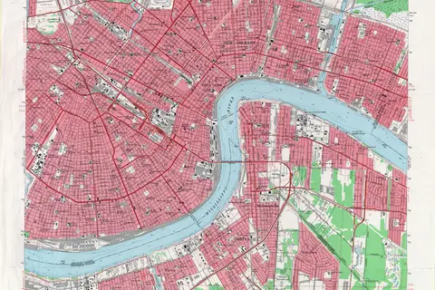 Map: New Orleans Section and West Bank 1966 Map