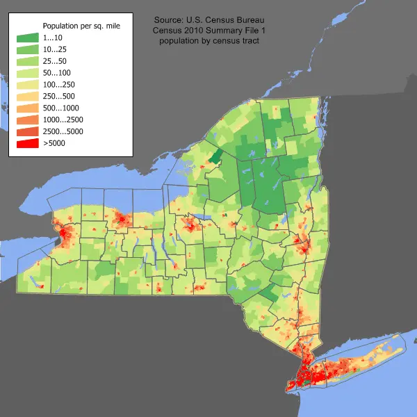 Map: New York Population Map