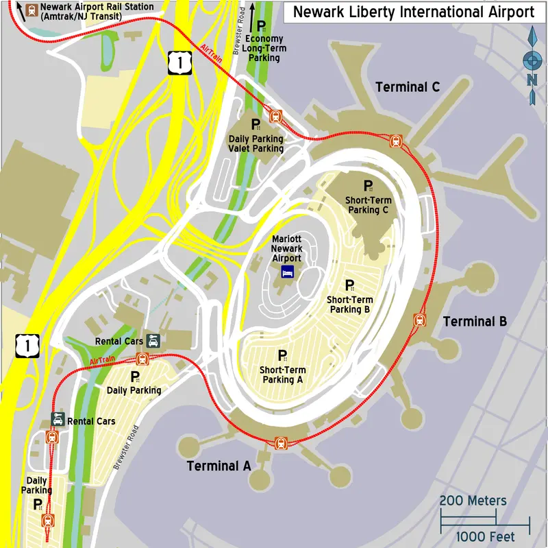 Map: Newark Liberty Airport Map