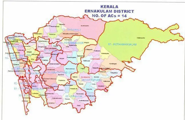 Map: Niyamasabha Constituency Map Ernakulam District