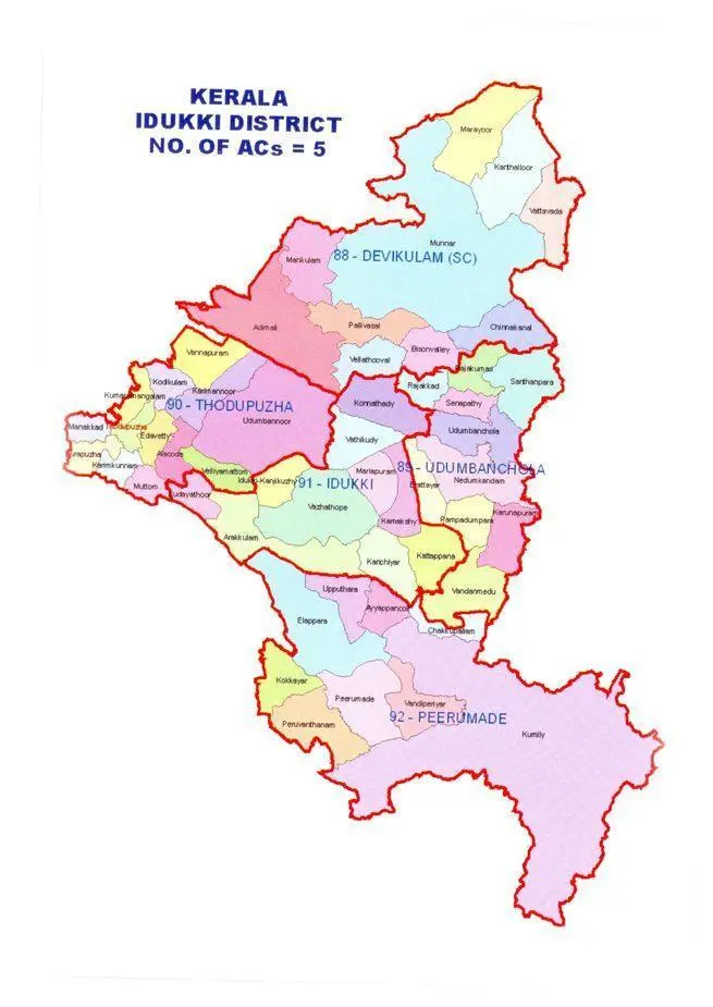 Map: Niyamasabha Constituency Map Idukki District