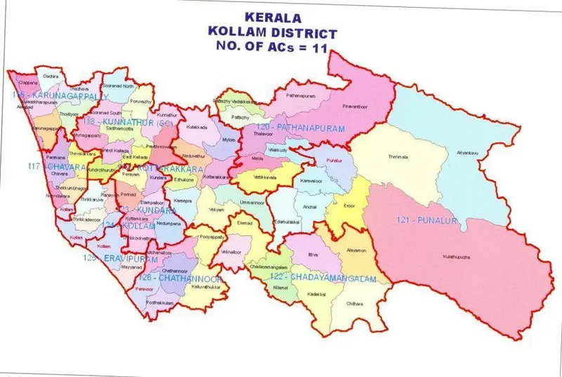 Map: Niyamasabha Constituency Map Kollam District