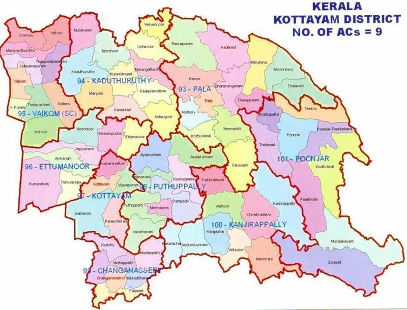Map: Niyamasabha Constituency Map Kottayam District